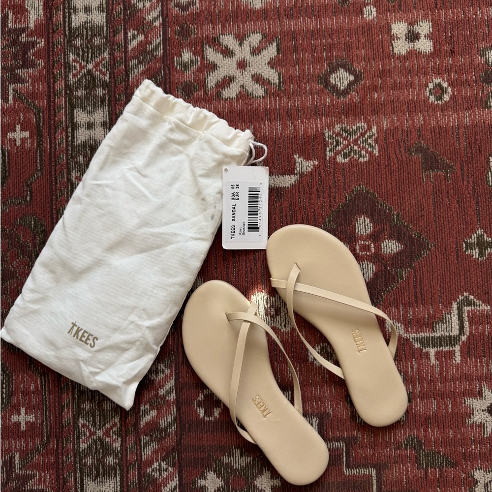 TKEES Cream Flip Flops